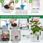 Tall Hydroponics Growing System kit with Height Adjustable Light & Trellis