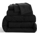 NTBAY Twin Microfiber Bed in a Bag, Comforter Set with Sheet 5 Piece, Black