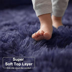 Purple Gray Round Rugs 5Ft for Bedroom Decor Aesthetic, Fluffy Fuzzy Circle - Image 4