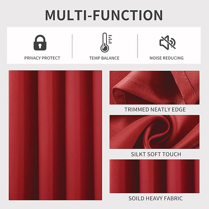 Joydeco Blackout Curtains 72 inches Long 2 Panels Set, Thermal Insulated Long - Image 3