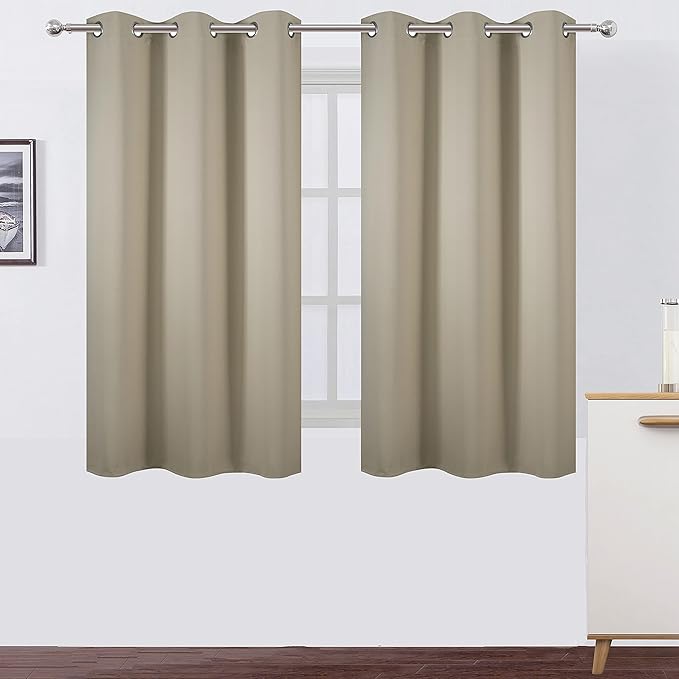 LEMOMO Beige Thermal Blackout Curtains/38 x 54 Inch/Set of 2 Panels Room by Lemomo