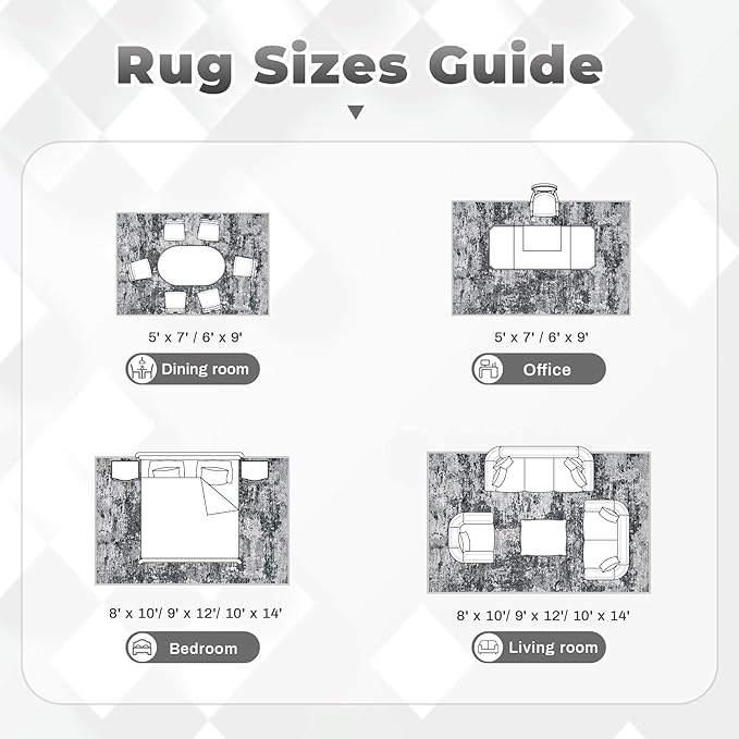 Area Rugs 6x9 for Living Room: Washable Rug Modern Abstract Neutral Soft - Image 8