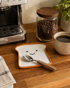 Cute Ceramic Spoon Rest for Stove Top, Toast Spoon Rest for Kitchen Counter
