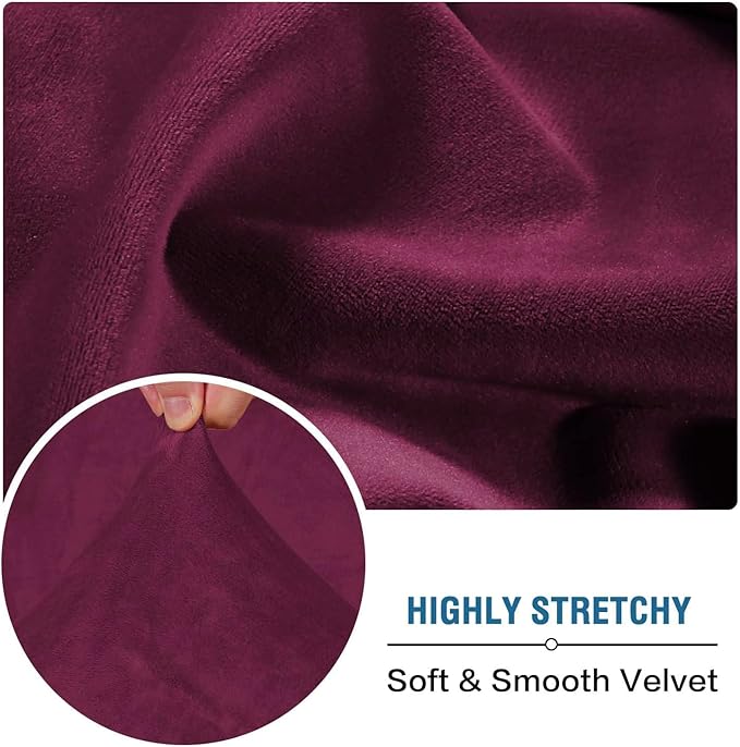 H.VERSAILTEX Velvet Stretch Couch Cushion Cover Plush Cushion Slipcover - Image 5