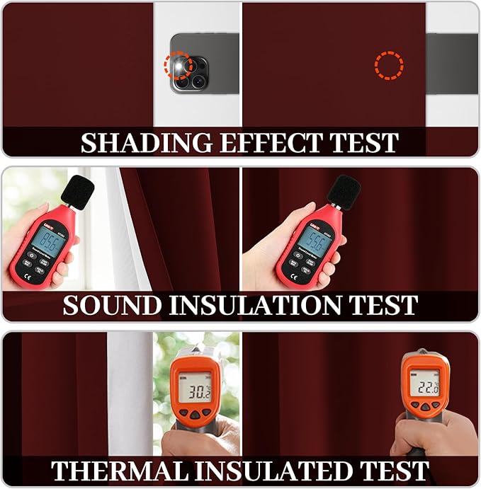 Yakamok Room Darkening 100% Blackout Curtains Grommet Window Treatments - Image 5