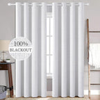 MIULEE Linen Texture Curtains for Bedroom Solid 100% Blackout Thermal Insulated by MIULEE