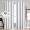 MIULEE Linen Texture Curtains for Bedroom Solid 100% Blackout Thermal Insulated by MIULEE