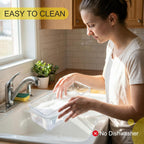Hudgan 4 Clear Pantry Organizer Bins for Kitchen Drawer, Refrigerator