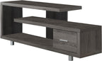 Monarch Specialties TV Stand with 1 Drawer, 60"W, White