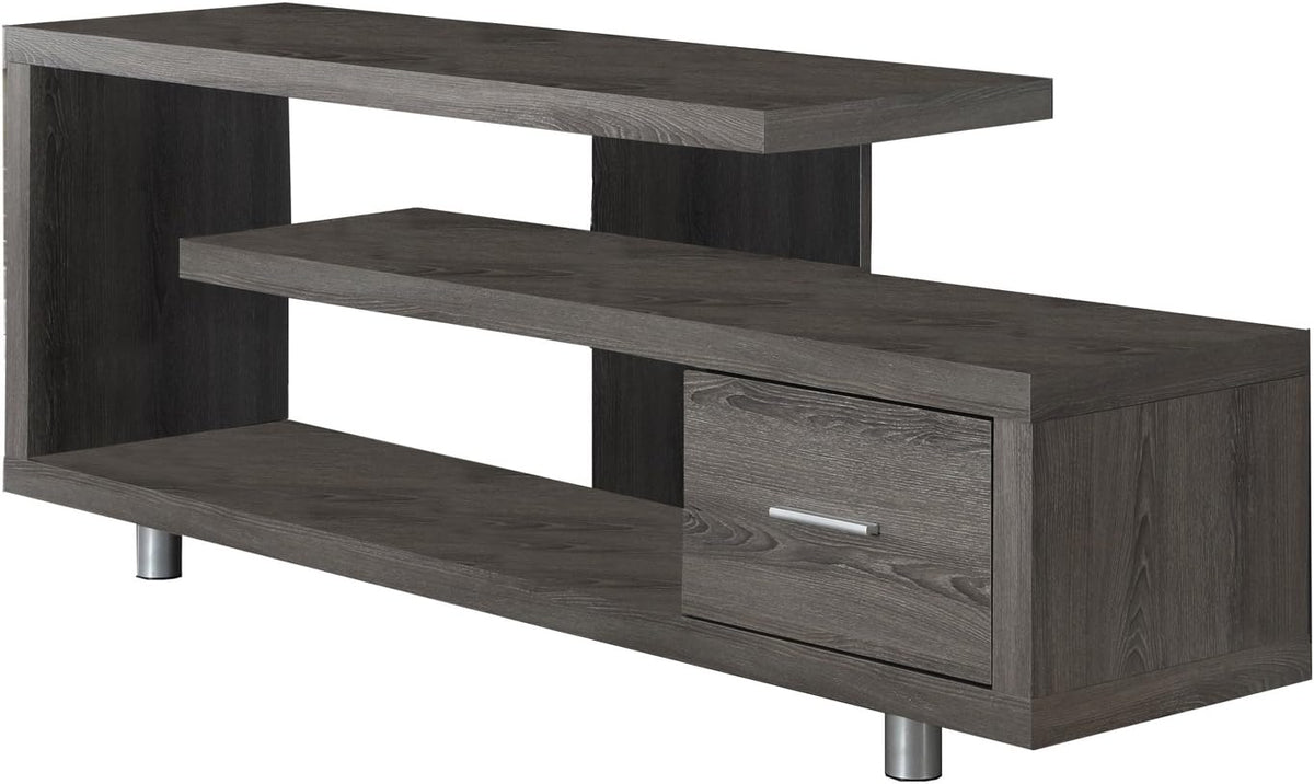 Monarch Specialties TV Stand with 1 Drawer, 60"W, White