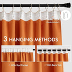 MIULEE Orange Back Tab Blackout Curtains 90 Inch Long 2 Panels Set - Image 3