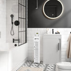 TuoxinEM Storage Cabinet for Small Spaces, Over The Toilet Cabinet for Skinny Bathroom Storage Corner Floor, Slim Paper Holder with 2 Doors & Shelves (White)