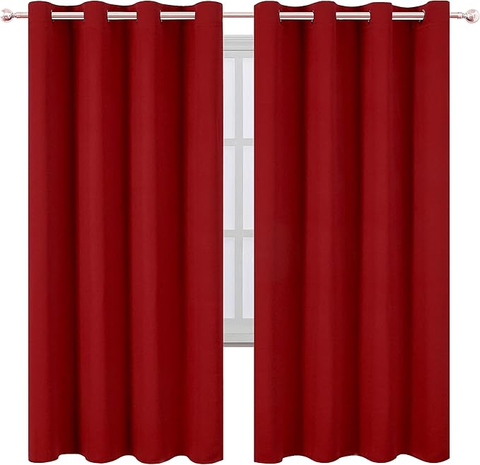 LEMOMO Red Thermal Blackout Curtains/52 x 72 Inch/Set of 2 Panels Room - Image 2