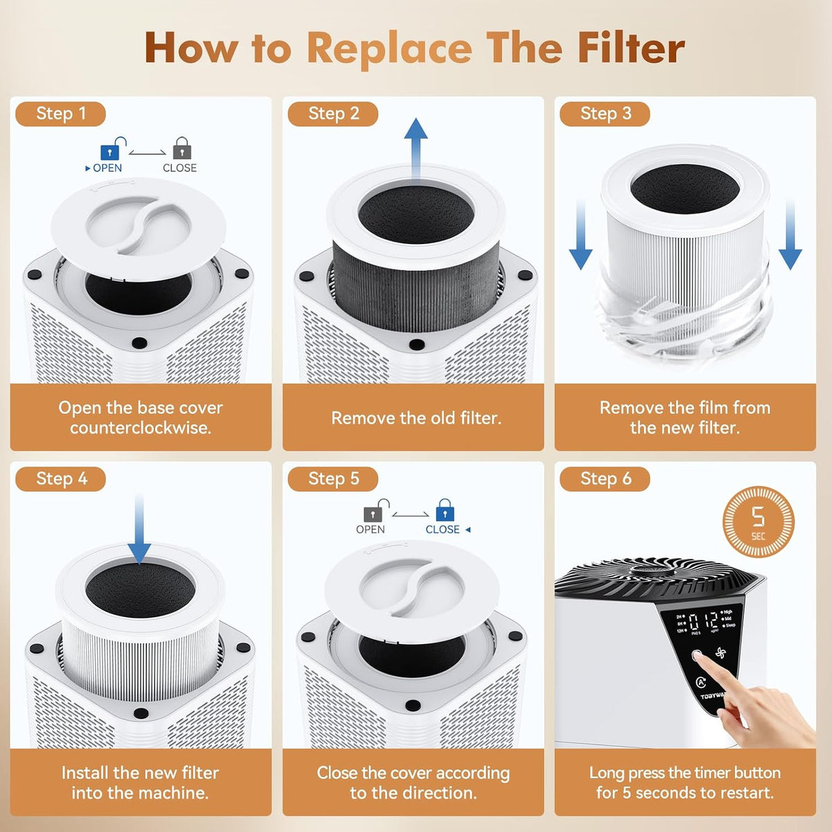 Air Purifiers for Home, H13 HEPA Filter, 25dB Quiet with Fragrance Diffuser