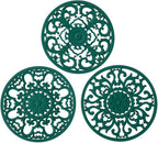 Extra Thick Silicone Trivet Mat for Hot Dishes, Hot Pots and Pans, Pot Holder, Hot Pad to Portect Your Table and Countertop, Kitchen Decor and Accessories,Turquoise,Set of 3