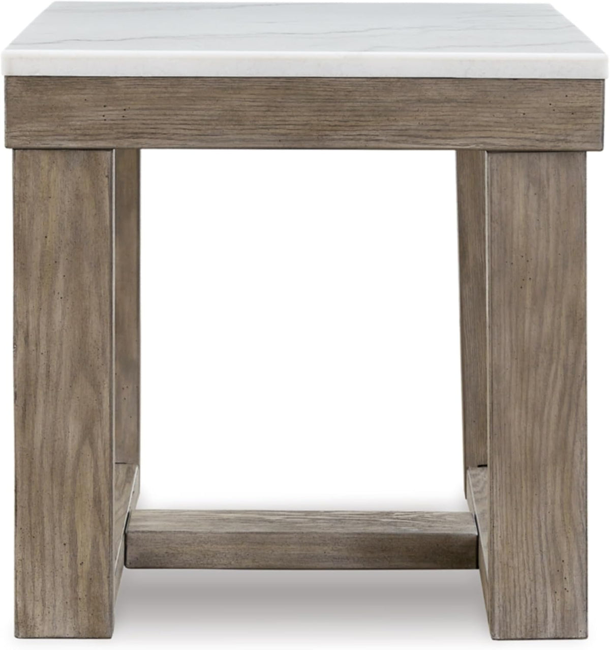 Signature Design by Ashley Square Marble End Table, 24 in, Grayish Brown
