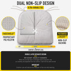 SUNROX Memory Foam Jumbo Rocking Chair Cushions, FadeShield Water Resistant Non Slip Durable Tufted Pads, Set of Seat & Back Cushion with Ties for Indoor/Outdoor Rocker, 2 Piece, Cream
