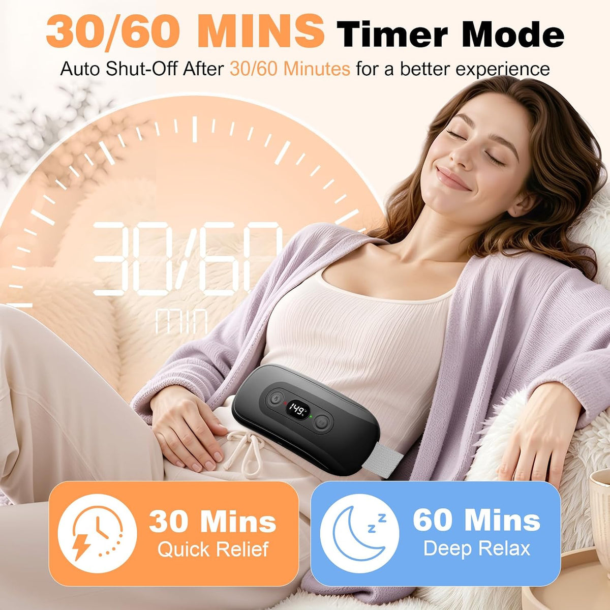 GLYDUNY Portable Cordless Heating Pad, Wearable Rechargeable Heat Pad