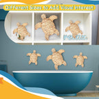 Threehoney 3 Pcs Sea Turtle Beach Decor Handmade Wicker Turtle Wall Decor