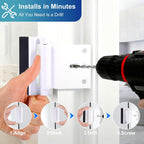 2-Pack Heavy-Duty Door Security Lock – Childproof Reinforcement Latch, Withstands 800 lbs of Force, Includes 8 Screws – Home Safety and Privacy Protection (White)