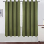 LEMOMO Olive Green Thermal Blackout Curtains/52 x 72 Inch/Set of 2 Panels Room by Lemomo
