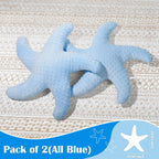 Marble Empire Blue Starfish Pillow 2-Pack for Couch and Bed, Coastal Decor Throw Pillows, Ocean Beach Theme Accent Pillows for Living Room