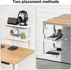 2 Tier Clamp on Desk Shelf (White)