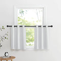 NICETOWN Faux Linen Valances, Short Cafe Curtains Kitchen Tiers, Room Darkening by NICETOWN