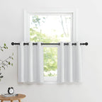 NICETOWN Faux Linen Valances, Short Cafe Curtains Kitchen Tiers, Room Darkening by NICETOWN