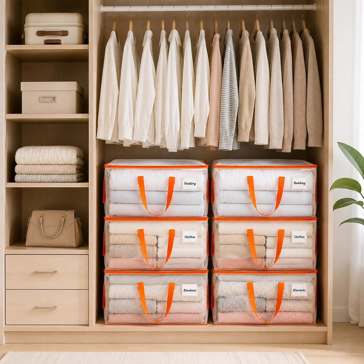 KYODOLED 10-Pack Clear Moving Bags Heavy Duty Extra Large, Storage Totes