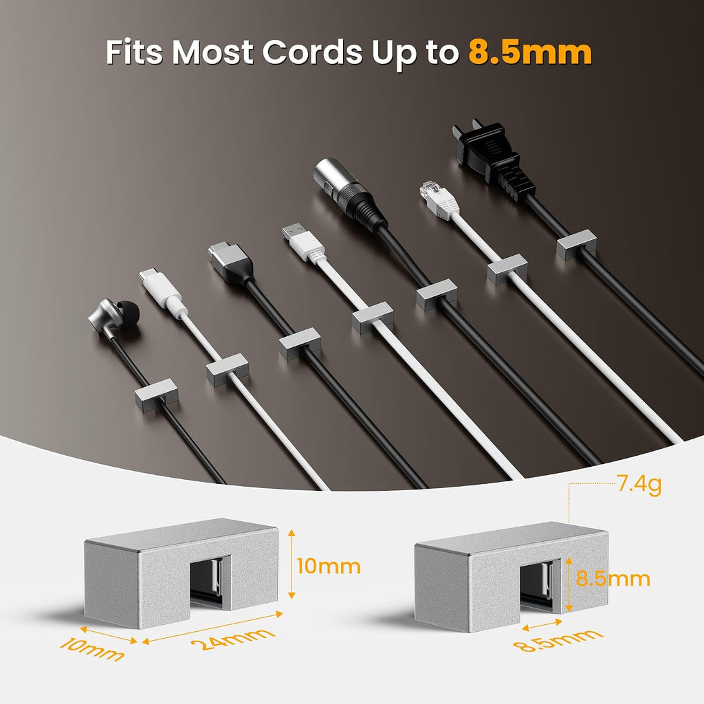 Magnetic Cable Clips 5 Pack,Charger Organizer for Metal Surfaces