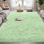 4x6 Area Rugs for Living Room Rug: Soft Fluffy Shag Mint Green Rugs for Bedroom - Image 2