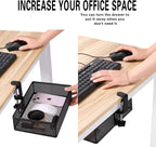 Under Desk Drawer, Clamp on Desk Organizer Hanging Desk Storage Under Table