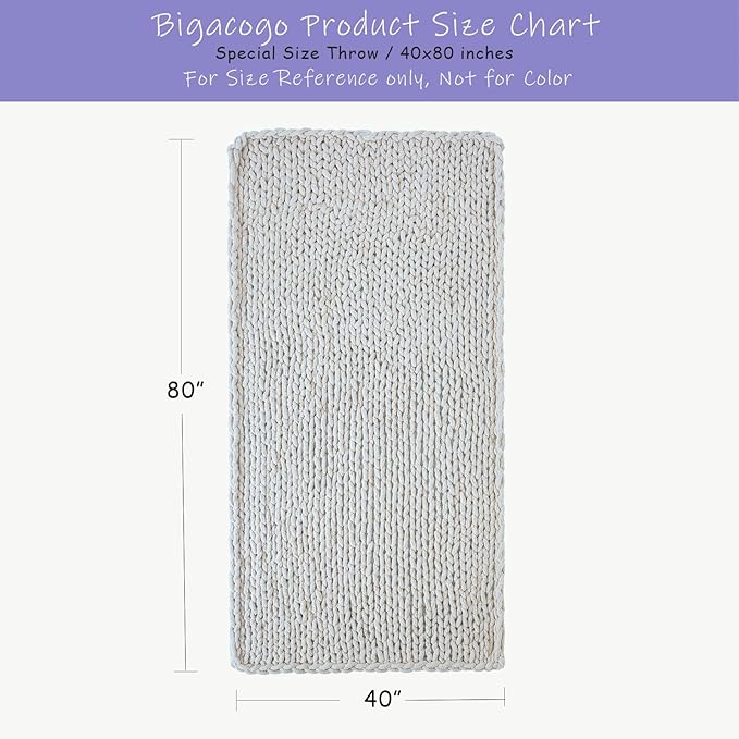 Bigacogo Chunky Knit Throw Blanket - Image 2