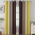 Estelar Textiler Brown and Yellow Blackout Curtains - Image 2