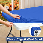 homing Rectangle Table Cloth Cover 8 Foot Blue Elastic Fitted Tablecloth