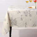 ColorBird Cotton Linen Floral Beige Rectangle Tablecloth Rustic Garden Natural Decorative Table Cover for Kitchen Dining Summer Picnic Indoor (Rectangle/Oblong, 55 x 102 Inch, Linen)