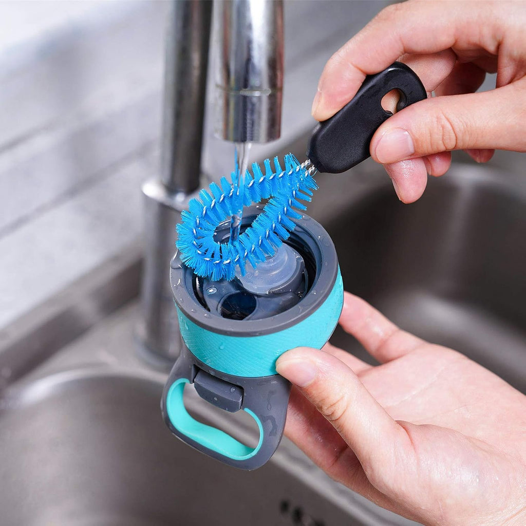 MOSOLAN 3-in-1 Water Bottle Brush and Straw Cleaning Set, Flat Head