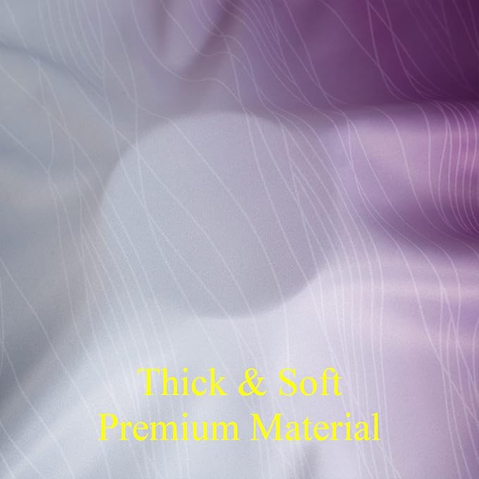 Purple and Grey Blackout Curtains 54 Inches Long, Ombre and Wavy Line Pattern - Image 8