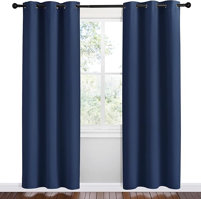 NICETOWN Blackout Draperies Curtains, 1 Pair, 42 x 78 inches, All Season - Image 2