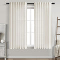 Cream Linen Curtains 65 Inch Length by Nanspring
