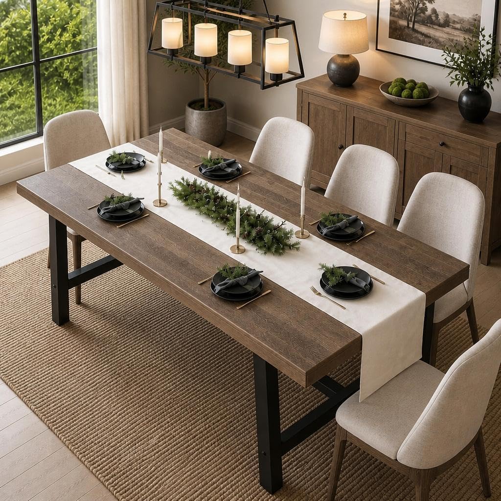 71''Industrial Dining Table for 6-8 People,Large Kitchen Table