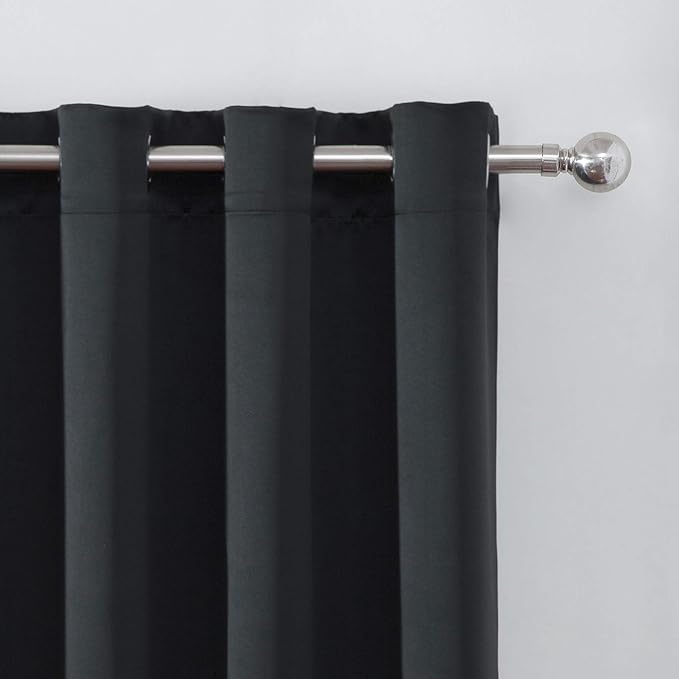 LEMOMO Black Blackout Curtains 66 x 63 Inch Length/Set of 2 Curtain - Image 6