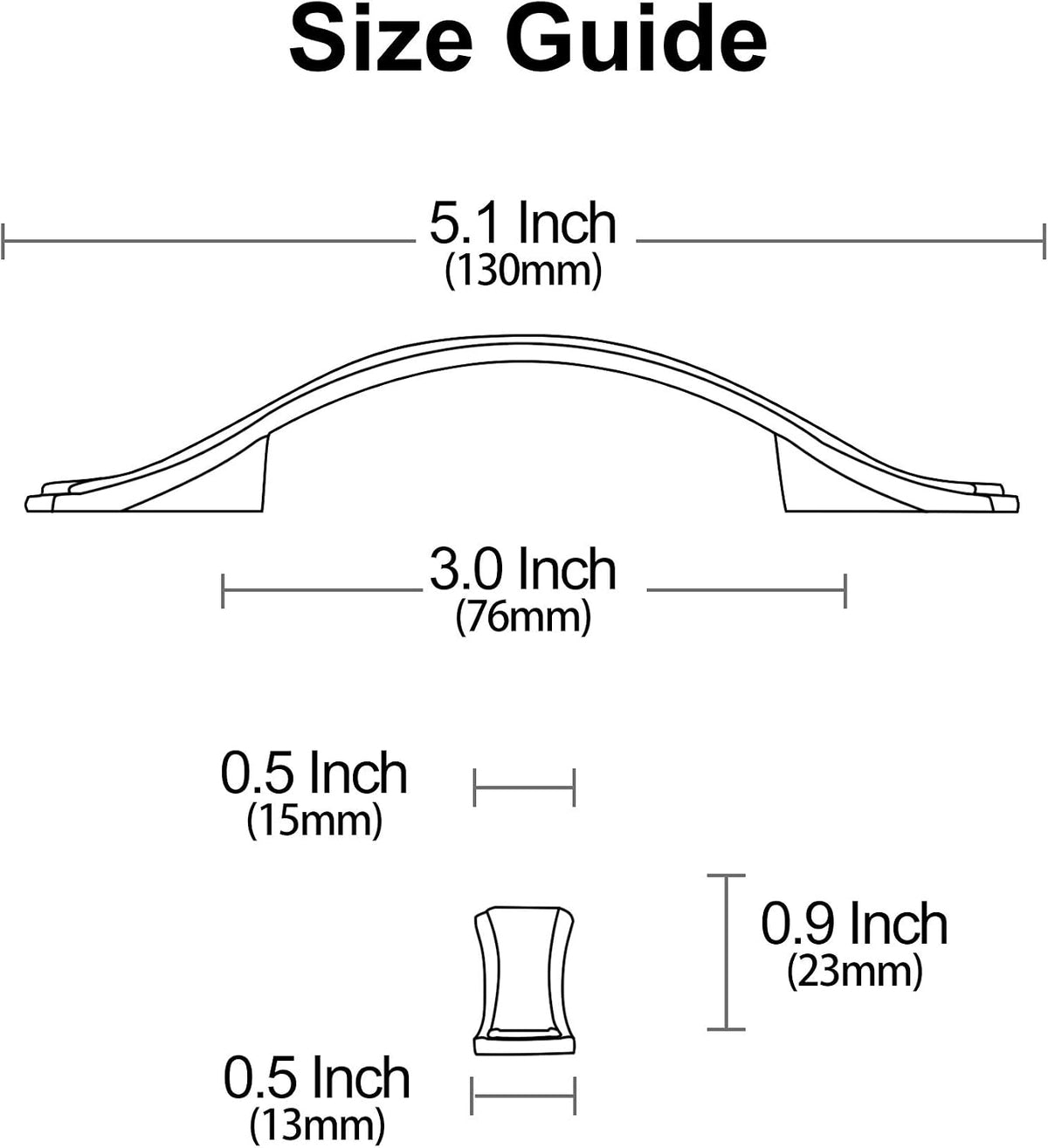 Alzassbg 3" Matte Black Cabinet Pulls and Handles 10 Pack, AL3028MB