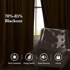 RYB HOME Luxurious Bronze Velvet Curtain Panels - Image 7