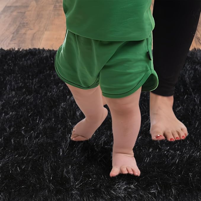 Soft Runner Rugs for Bedroom Hallways, 2 Packs 2x6 Black Fluffy Shag Throw Area - Image 4