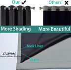 Yakamok 100% Blackout Curtains 90 Inches Long, 2 Thick Layers Heat and Full - Image 4