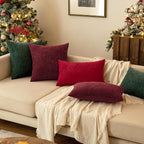MIULEE Pack of 2 Green Throw Pillow Covers 18x18 Inch Soft Chenille Pillow - Image 6
