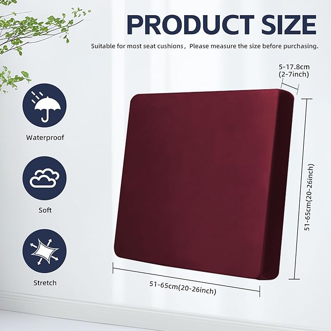 8Pcs Outdoor Cushion Covers, Patio Cushion Covers, Stretch Elastic Slipcovers - Image 2