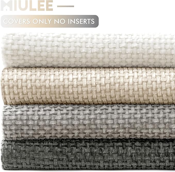 MIULEE Pack of 4 Couch Throw Pillow Covers 20x20 Inch Gray Soft Decorative - Image 6